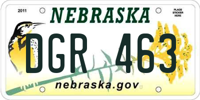 NE license plate DGR463