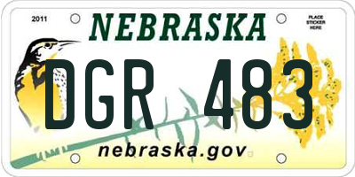 NE license plate DGR483
