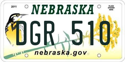 NE license plate DGR510