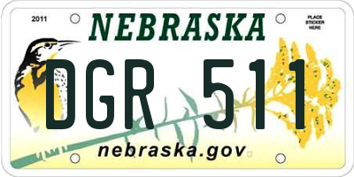 NE license plate DGR511
