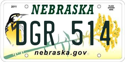 NE license plate DGR514