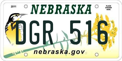 NE license plate DGR516