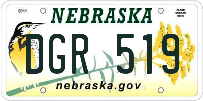 NE license plate DGR519