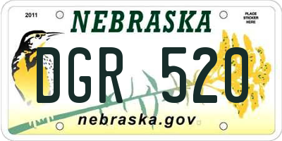 NE license plate DGR520