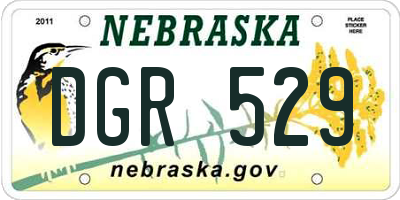NE license plate DGR529