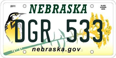 NE license plate DGR533