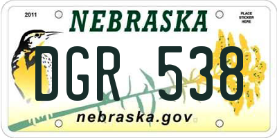 NE license plate DGR538