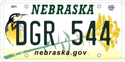 NE license plate DGR544