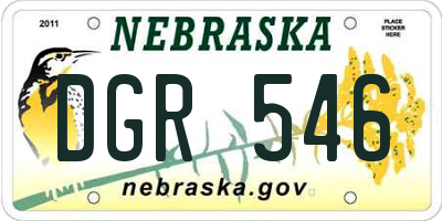 NE license plate DGR546