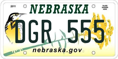 NE license plate DGR555