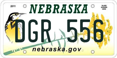 NE license plate DGR556