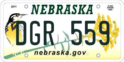 NE license plate DGR559