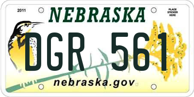 NE license plate DGR561