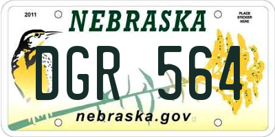 NE license plate DGR564