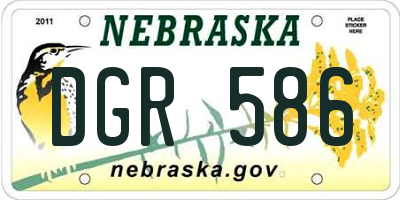 NE license plate DGR586