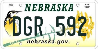 NE license plate DGR592