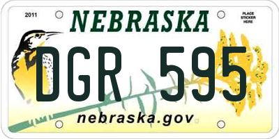 NE license plate DGR595