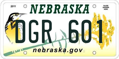 NE license plate DGR601