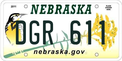 NE license plate DGR611
