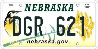 NE license plate DGR621