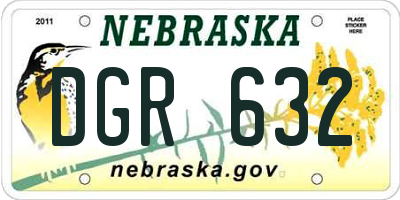 NE license plate DGR632
