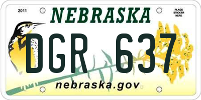 NE license plate DGR637