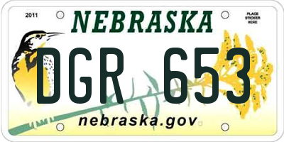 NE license plate DGR653