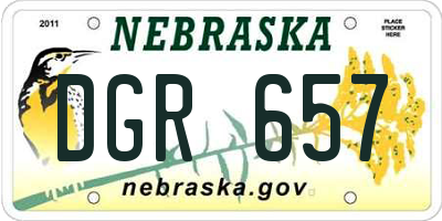 NE license plate DGR657