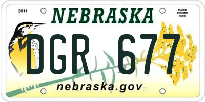 NE license plate DGR677