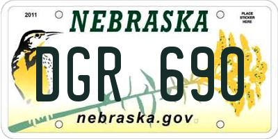 NE license plate DGR690