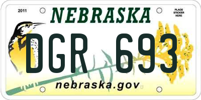 NE license plate DGR693