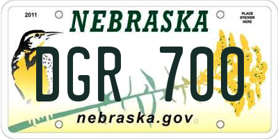 NE license plate DGR700