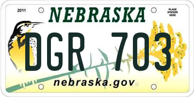 NE license plate DGR703