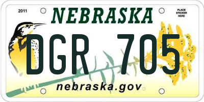NE license plate DGR705