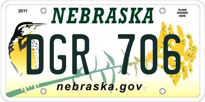 NE license plate DGR706