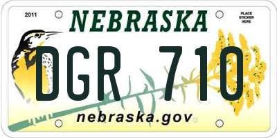 NE license plate DGR710
