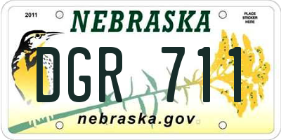 NE license plate DGR711