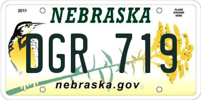 NE license plate DGR719