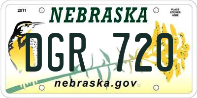 NE license plate DGR720
