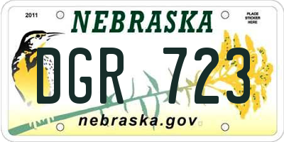 NE license plate DGR723