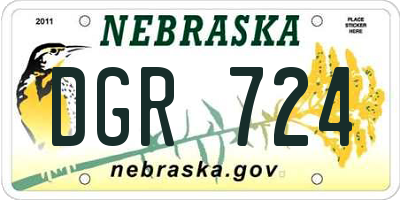 NE license plate DGR724