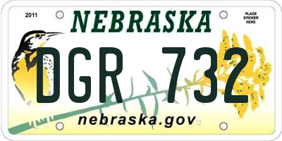 NE license plate DGR732