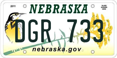 NE license plate DGR733
