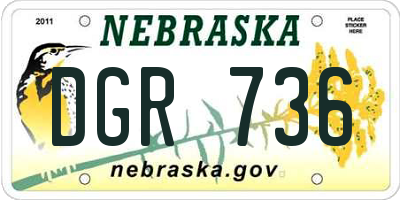 NE license plate DGR736
