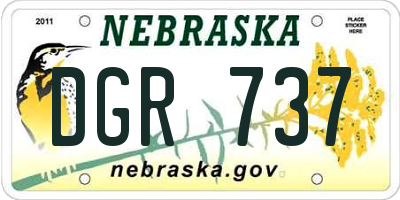 NE license plate DGR737