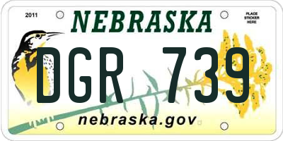 NE license plate DGR739