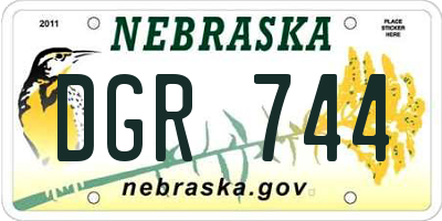 NE license plate DGR744