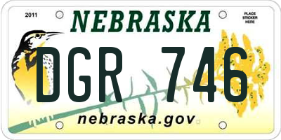NE license plate DGR746