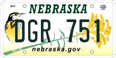 NE license plate DGR751