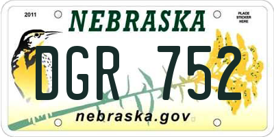 NE license plate DGR752